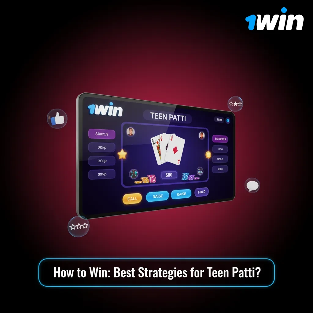 Illustration of teens playing Teen Patti at a table with strategy tips and bankroll management icons around them