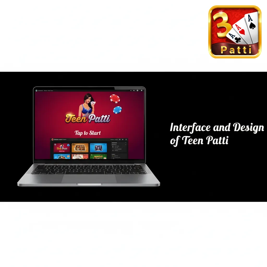 Mobile Teen Patti game screen with felt table, three cards, bet controls, balance, hand rankings, and action buttons visible.