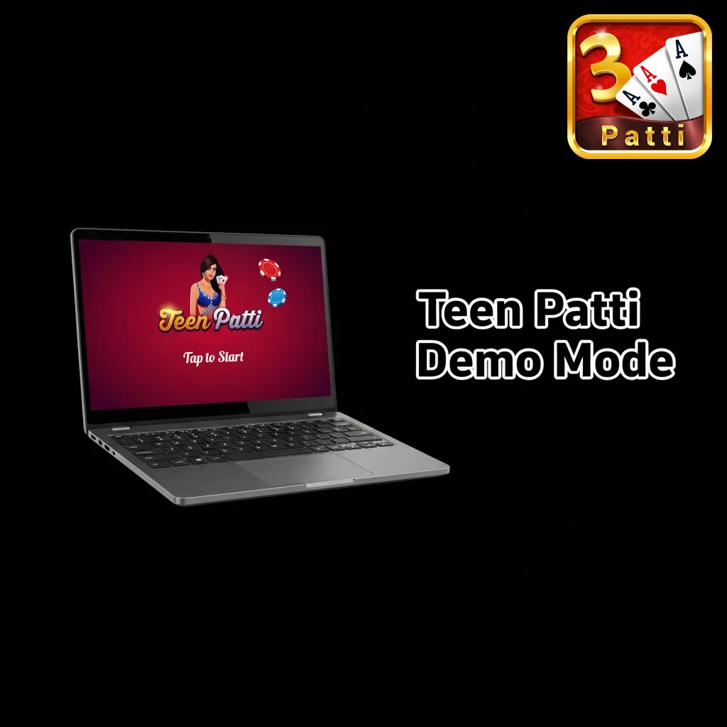 Teen Patti demo game screen showing virtual credits, betting options, and cards for risk‑free practice play