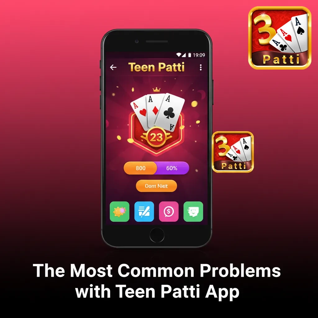 Illustrated list of common Teen Patti app problems and simple troubleshooting tips for Indian players