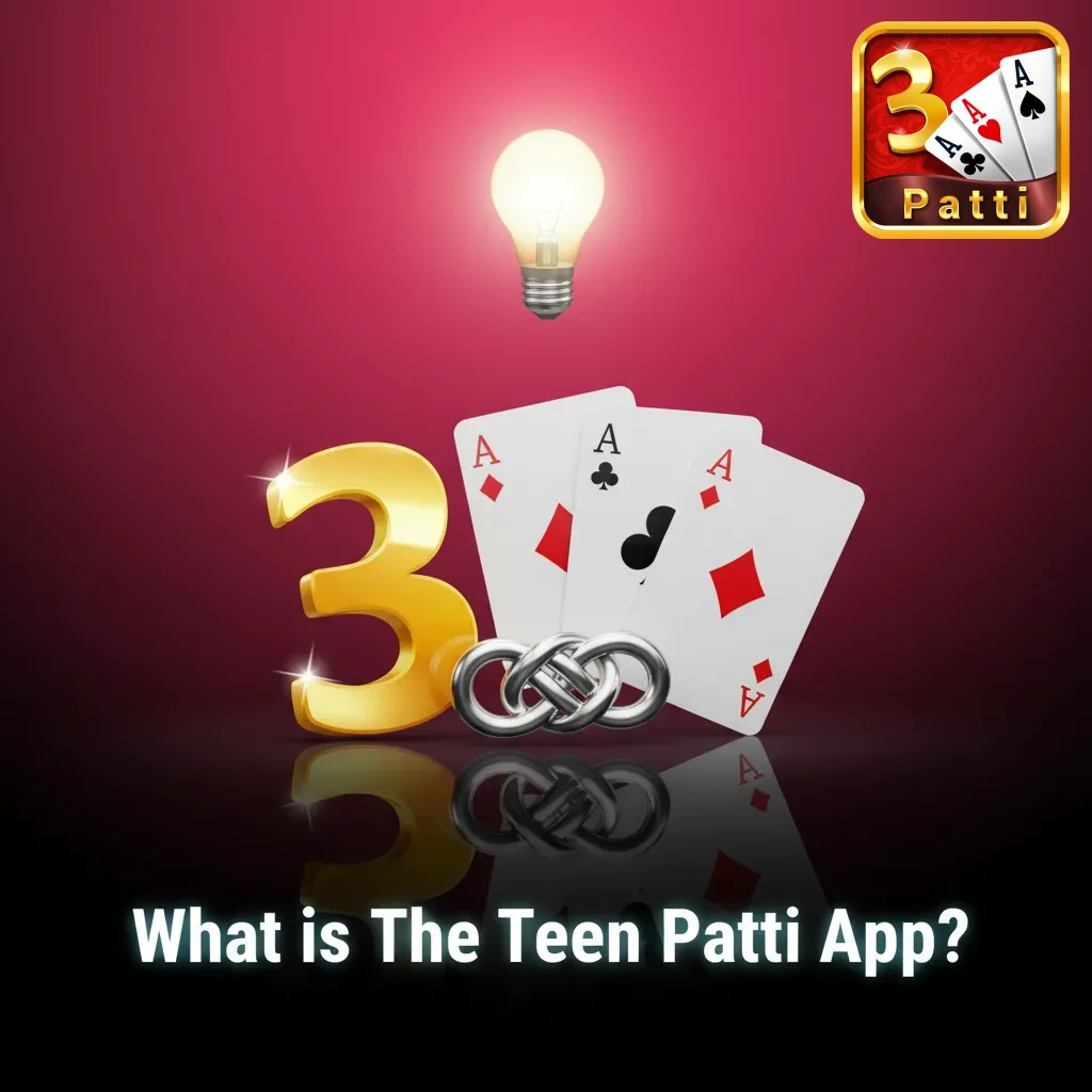 Illustration of a smartphone showing a casino app lobby with Teen Patti among other live card games in India