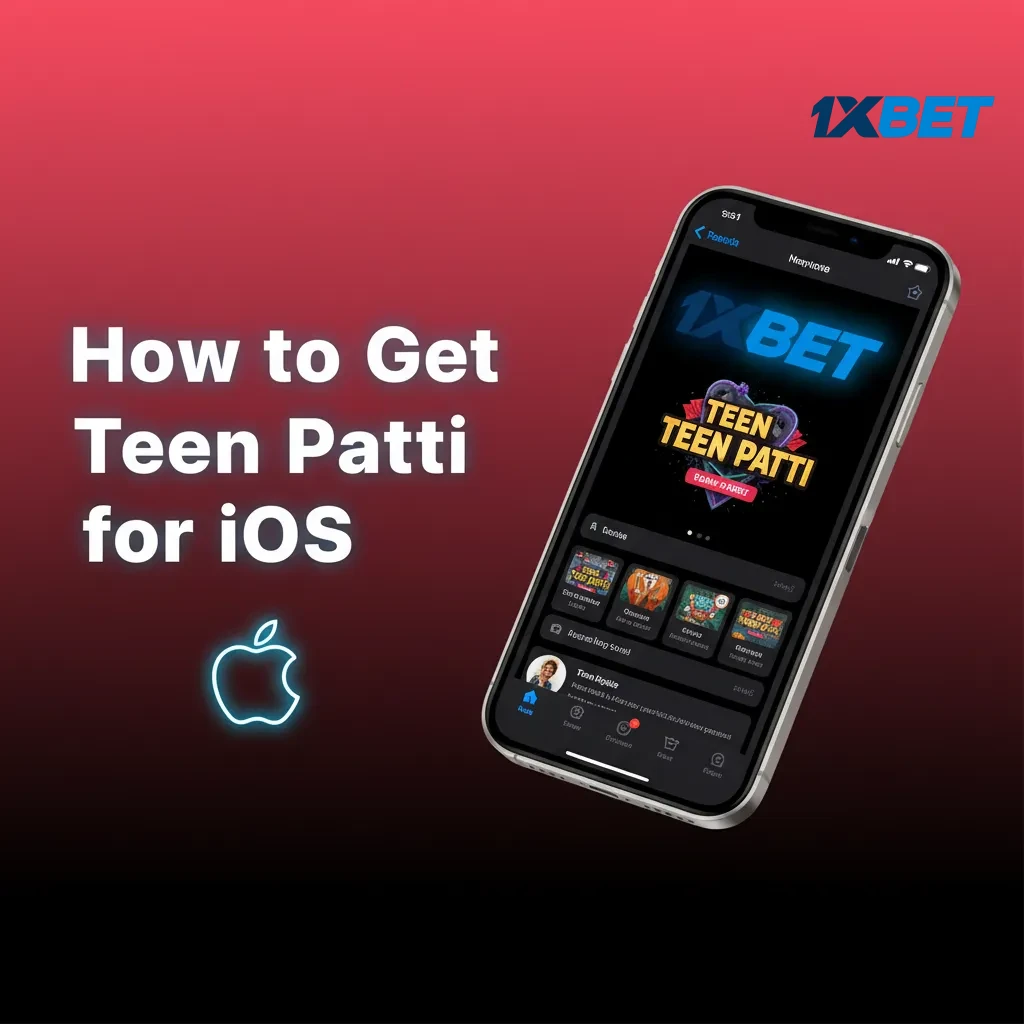 iPhone screen showing Safari steps to add a Teen Patti web app icon from 1xBet to the iOS home screen
