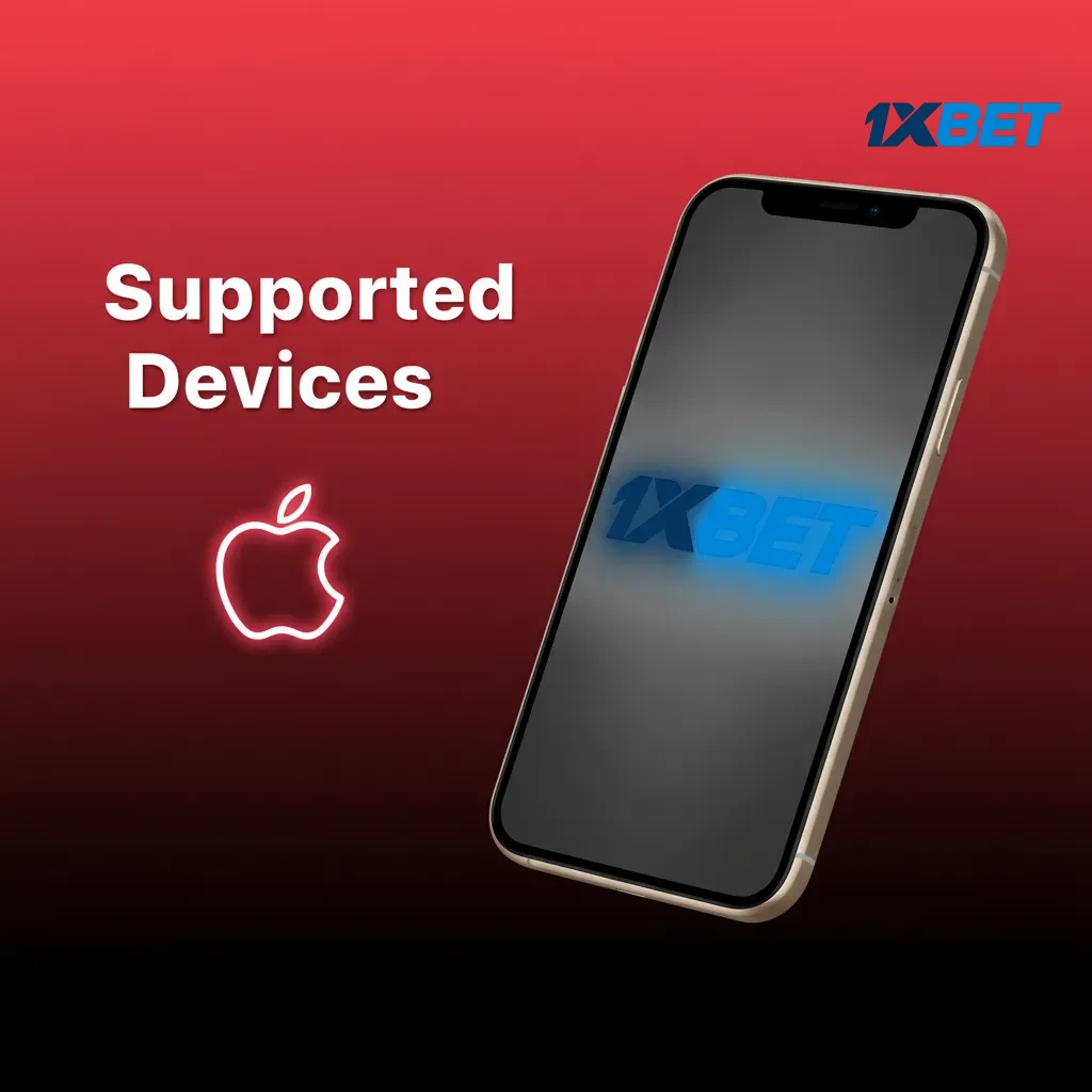 Chart of supported Apple devices for Teen Patti 1xbet PWA, listing iPhone XR–15 and iPads on iOS 12 or later