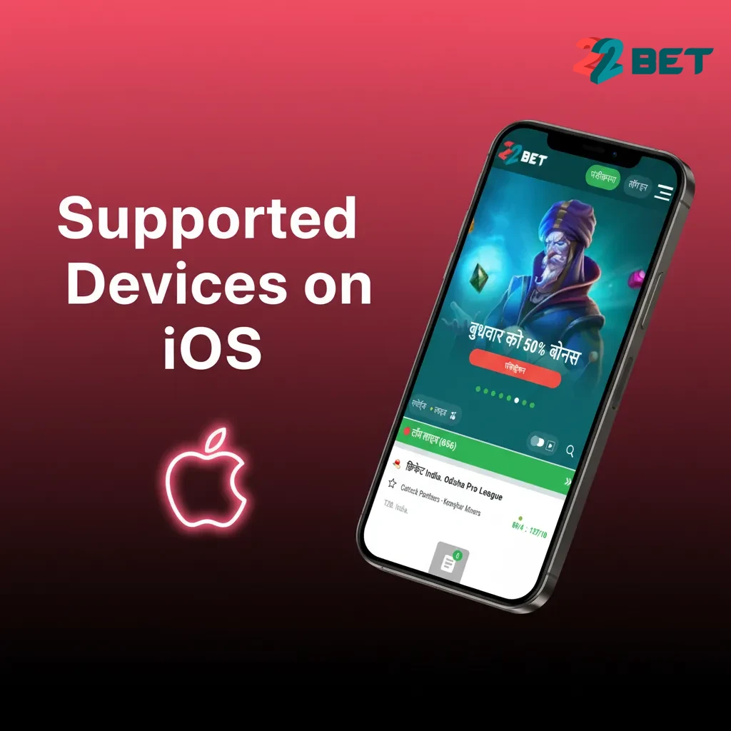 Infographic listing iPhones and iPads that support 22bet Teen Patti iOS PWA on iOS 12 or later