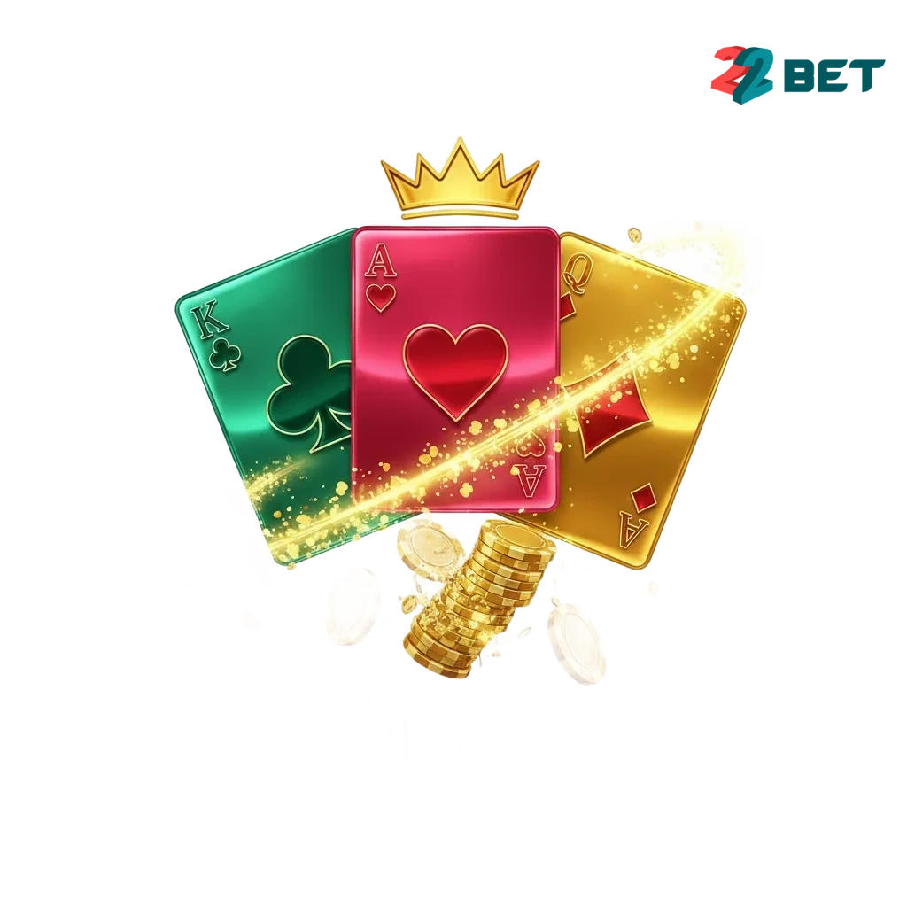 22bet Teen Patti lobby on a smartphone, showing real-money tables, 100% welcome bonus and Indian payment options