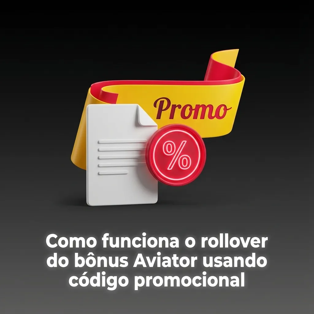 Infográfico em português explicando cálculo, limites e rollover do bônus Aviator com código promocional