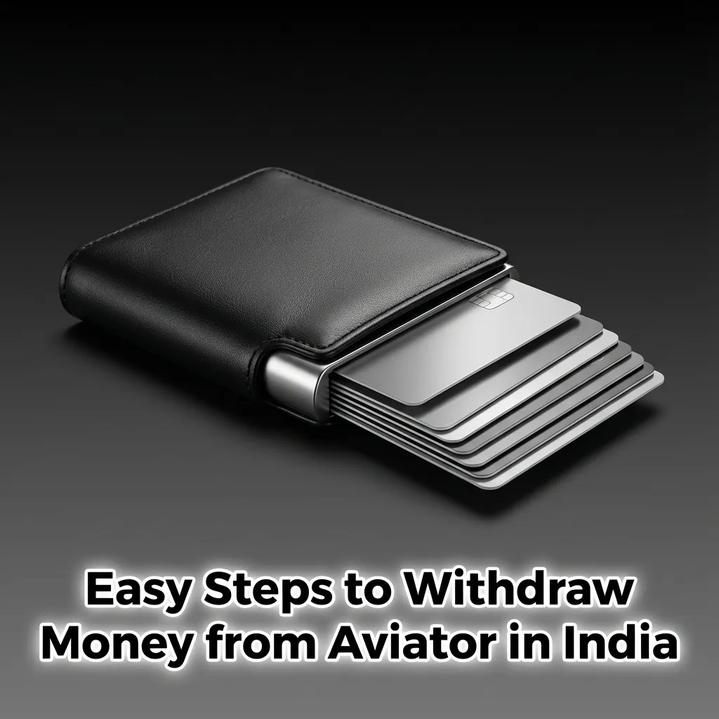 Illustrated guide showing 5-step process to withdraw Aviator winnings in INR via UPI and Indian e-wallets
