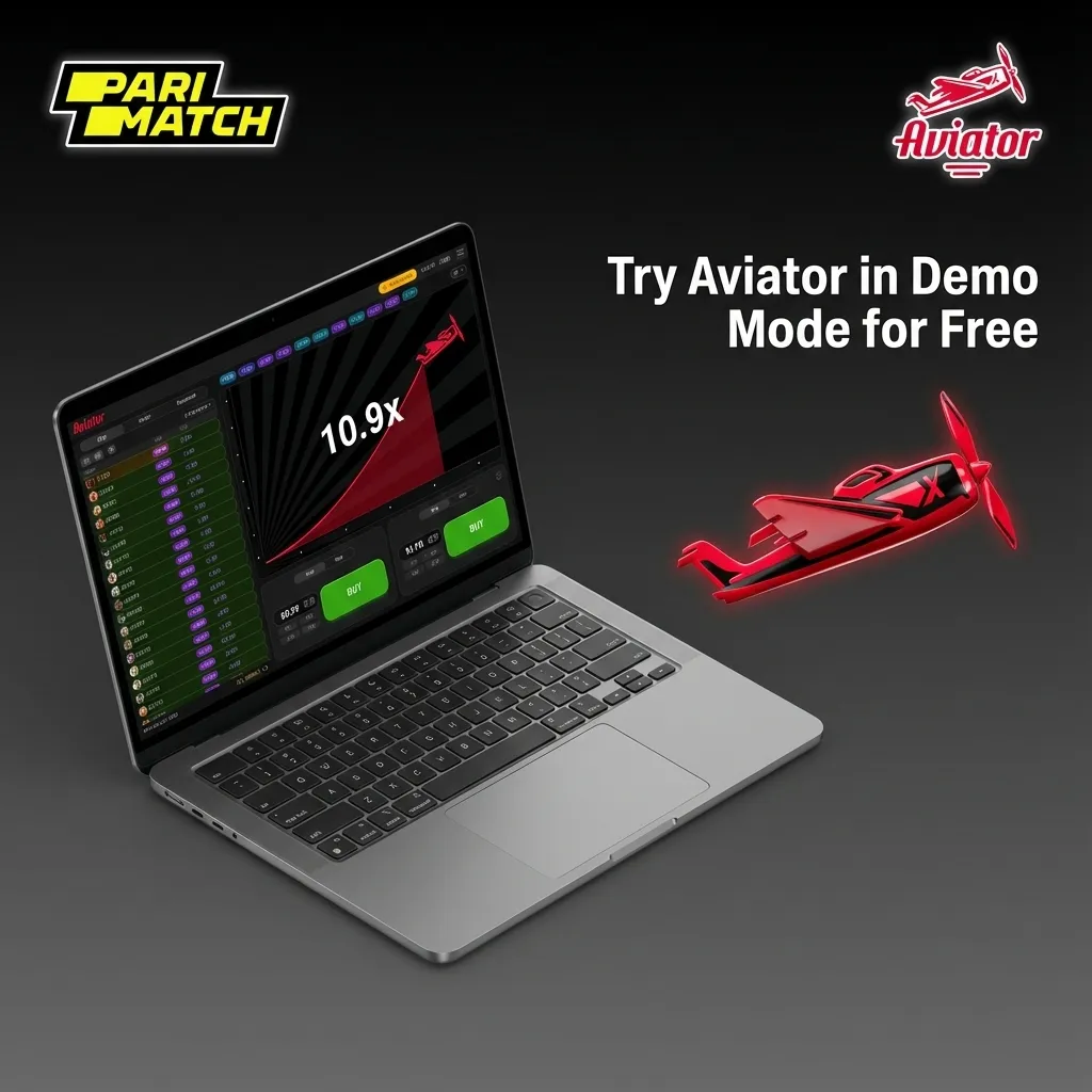 Player testing Aviator game demo mode on Parimatch with virtual credits to practice cash-out timing risk-free
