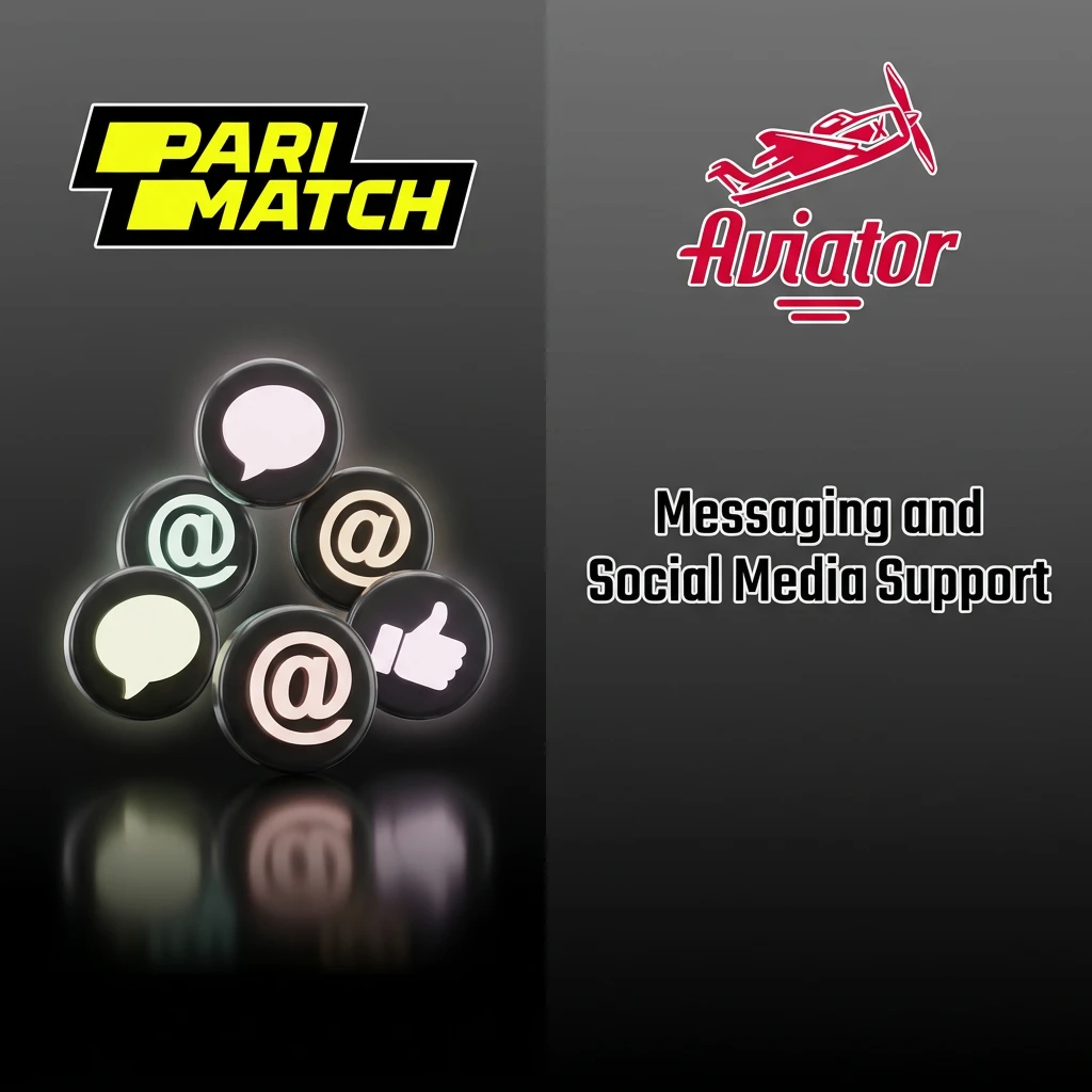 Parimatch India messaging support channels including Telegram, WhatsApp, Twitter, and Facebook for player assistance