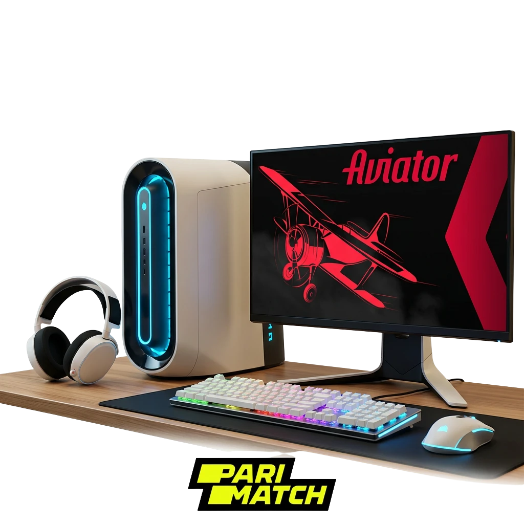 Parimatch Aviator demo game interface showing free crash game gameplay with no registration or deposit required.