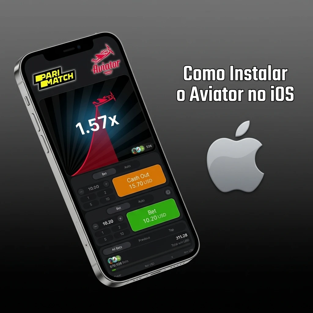 Guia de instalação do Aviator no iOS via web app da Parimatch no Safari do iPhone ou iPad